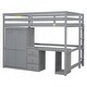 preview thumbnail 26 of 28, Full Size Wood Loft Bed with Wardrobe, Desk and Drawers