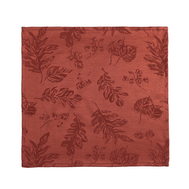 Elegant Woven Leaves Jacquard Damask Napkin, Set of 8 - 17"x17"