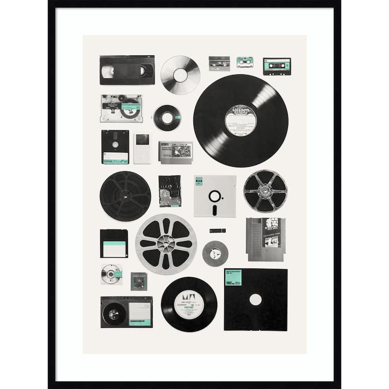 Media Of Eras by Florent Bodart Wood Framed Wall Art Print