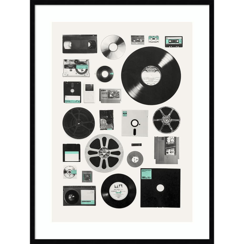 Media Of Eras by Florent Bodart Wood Framed Wall Art Print