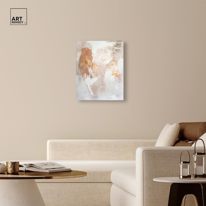 Gold-Trimmed Rose Quartz II Canvas by Art Remedy, Gallery Wrapped