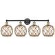 Option Black Antique Brass / Clear Glass with Brown Rope