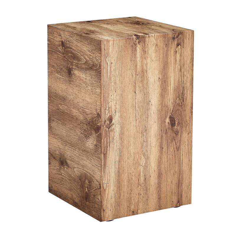Roomfitters MDF Coffee Table with Wood Grain Finish, 11.8"x11.8"x19.6" Compact Modern Design for Living Room, Natural