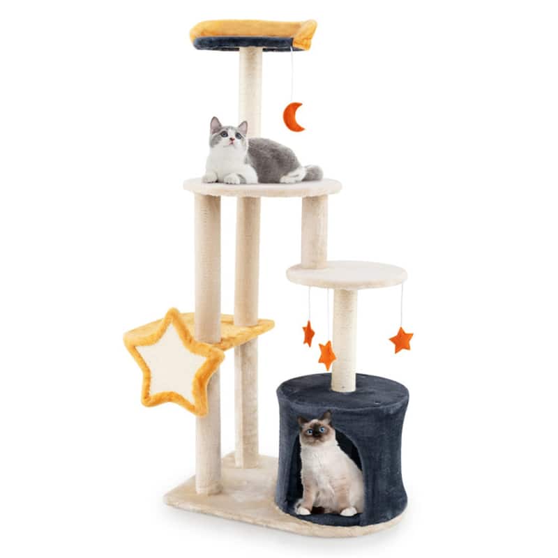 Cat Tree With Sisal Grab Post And Board - 24” x 16” x 50” (L x W x H)