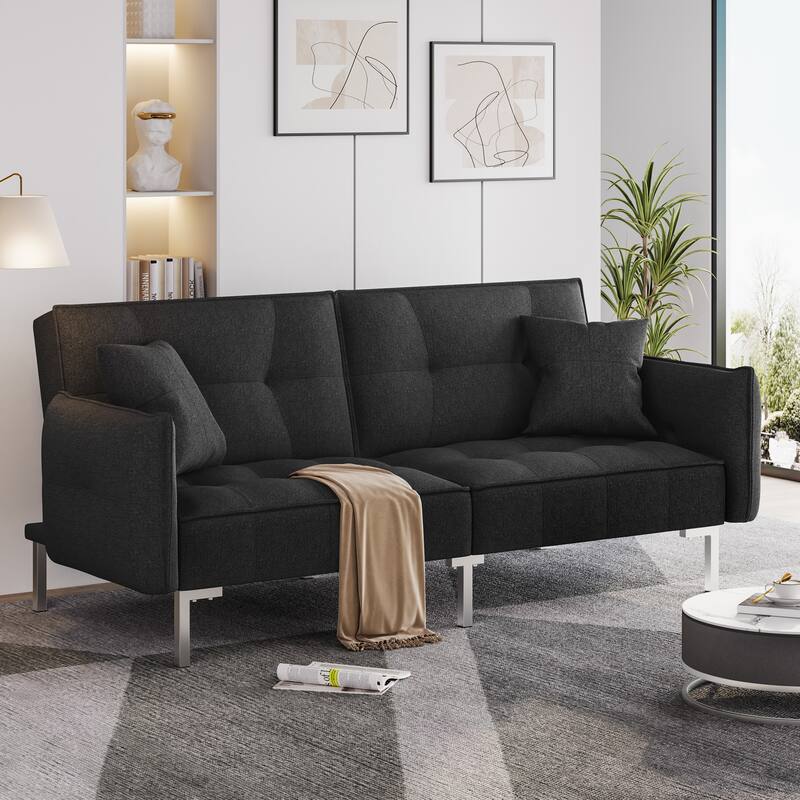 Yaheetech Convertible Sofa Bed Futon Fabric Sofa Bed