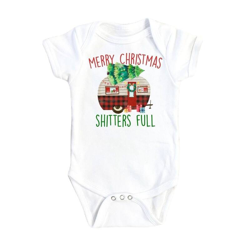 Christmas RV Tree - Baby Boy Girl Clothes Infant Bodysuit Funny Cute Newborn - White - 0-3M