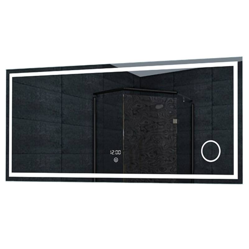 Miseno 60" W x 28" H Rectangular Frameless Wall Mounted Mirror with - Mirrored