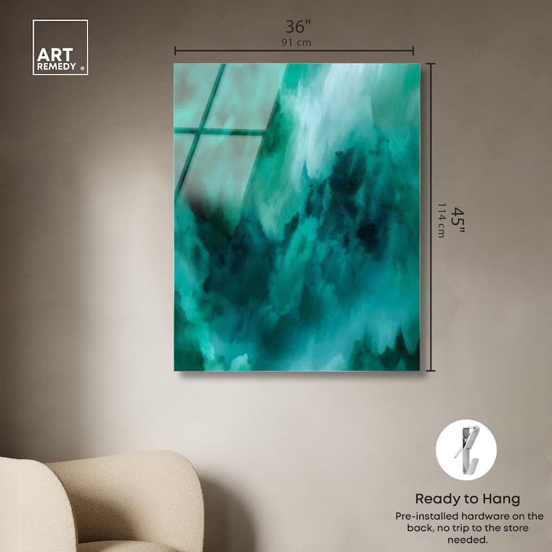 Textured Teal I Acrylic by Art Remedy, Ready to Hang