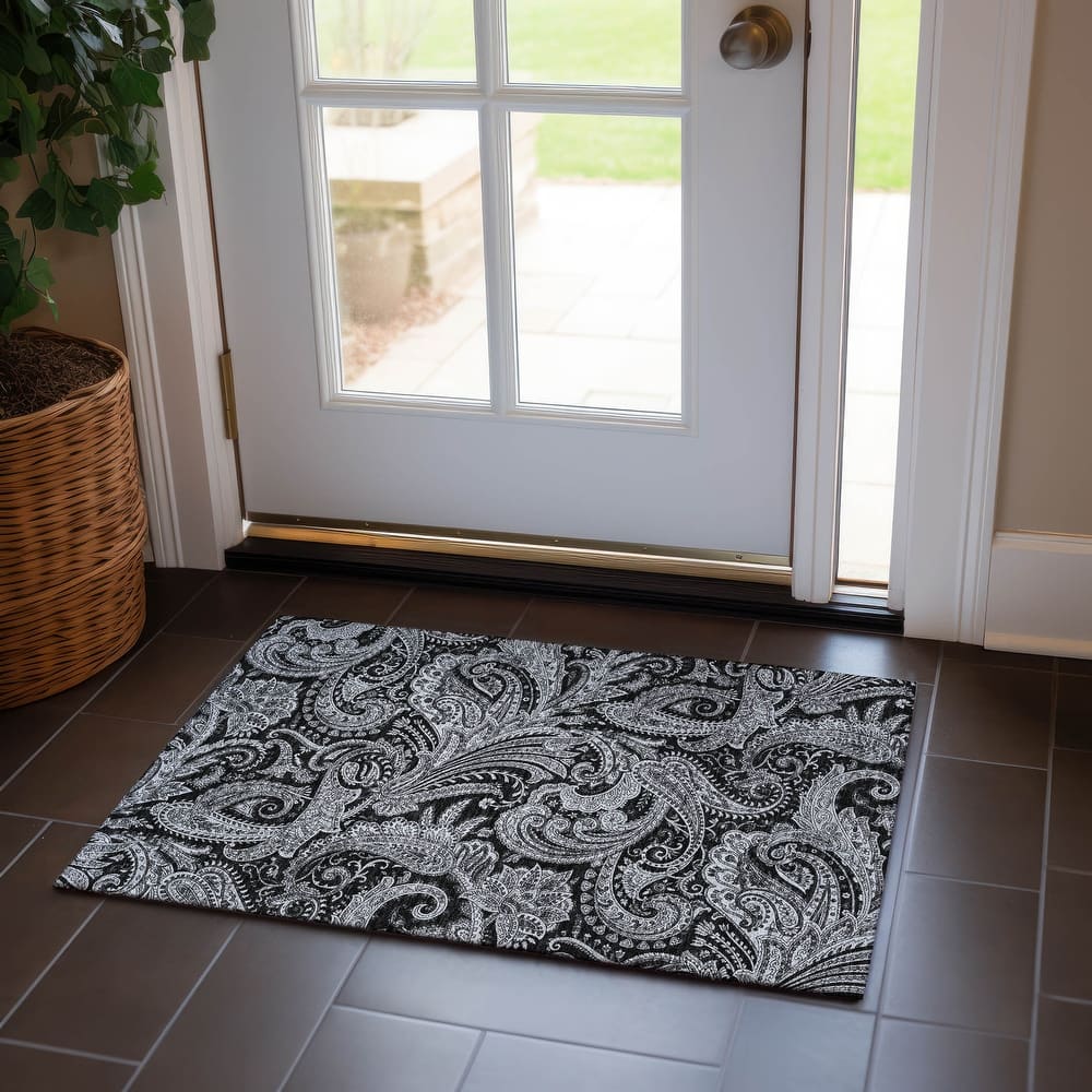 Machine Washable Indoor/ Outdoor Chantille Traditional Paisley Rug