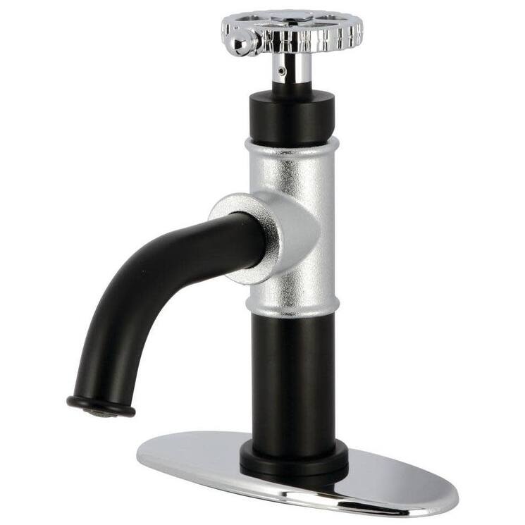 Kingston Brass KSD282.CG Fuller 1.2 GPM Single Hole Bathroom Faucet - Matte Black / Polished Chrome