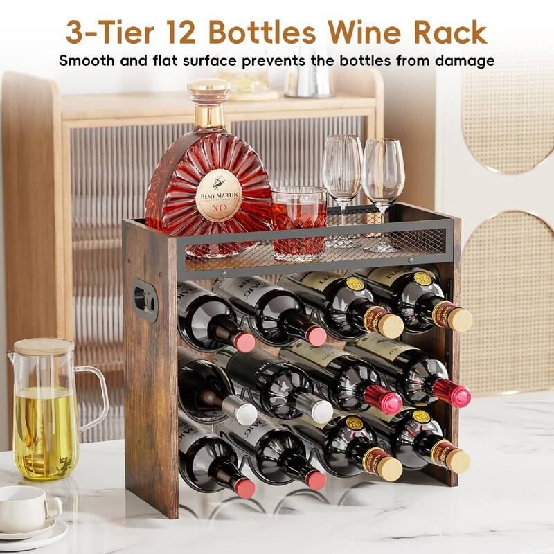 Wine Rack - 11.8"D x 7.4"W x 17.4"H