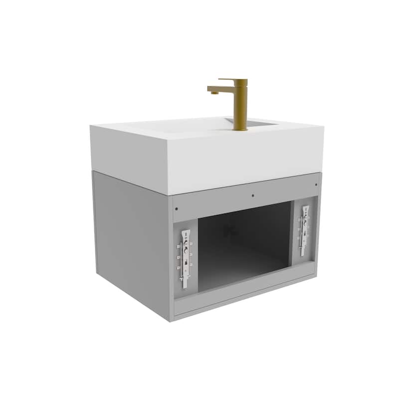 Nile 24-Inch Wall Mounted Bathroom Vanity Set w/ White Top