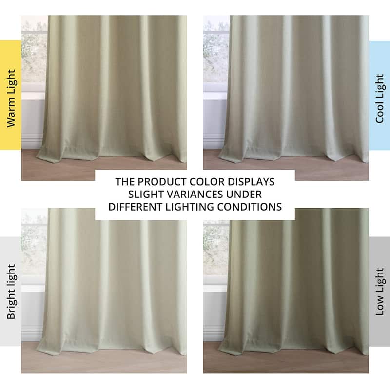 Exclusive Fabrics Basic Faux Linen Curtain Pair - 2 Panels - Light Filtering Grommet Curtains