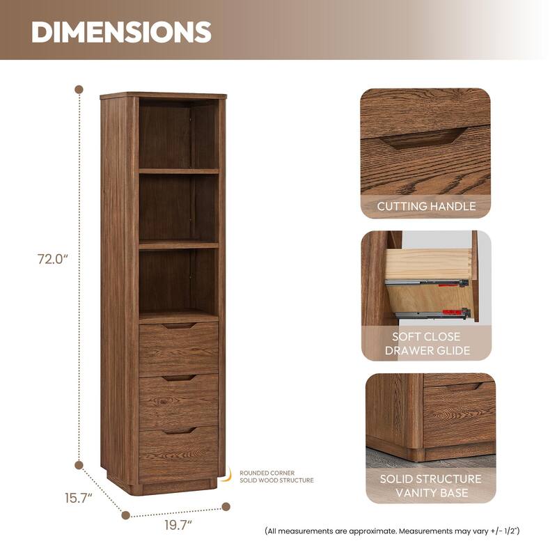 Miseno MV-HARB20-SCA Harbin 72" Wood Free Standing Linen Tower