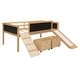 preview thumbnail 45 of 74, Modern Twin size Loft Wood Bed With Two Storage Boxes With Climbing Frame And Rope for Home
