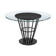 preview thumbnail 7 of 28, Veronica 48 inch Glass and Walnut Wood Round Dining Table with Metal Base