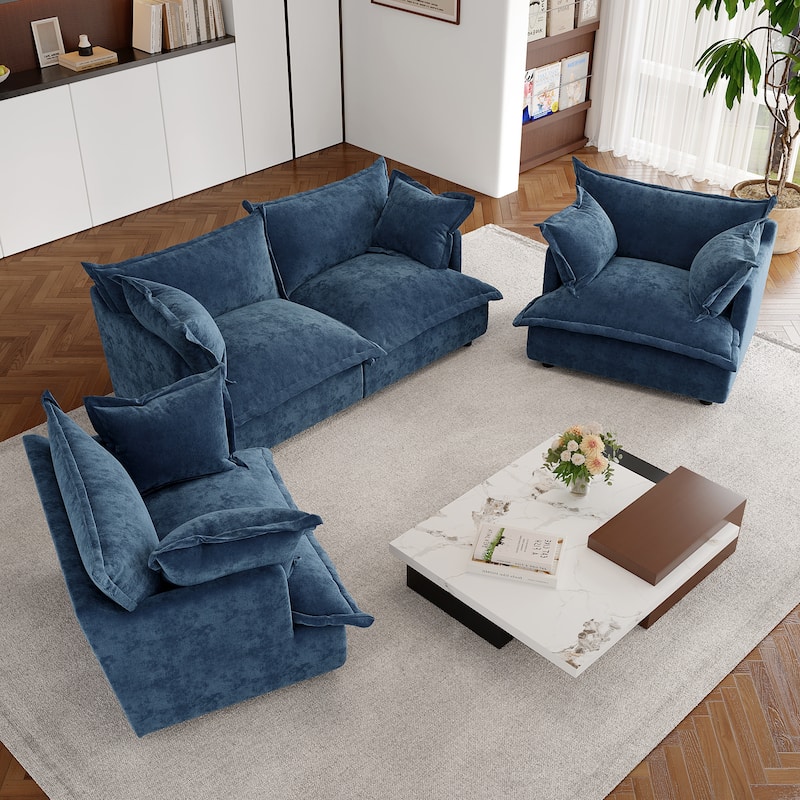 Double Layer Cushion Comfy Cloud Modular Sectional Sofa Set