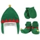 preview thumbnail 2 of 0, Hudson Baby Unisex Baby Trapper Hat, Mitten and Bootie Set, Green Elf 12-18 Months - Green Elf