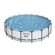 preview thumbnail 2 of 6, Bestway 18ft x 48in Steel Pro Round Frame Above Ground Pool Set with Accessories