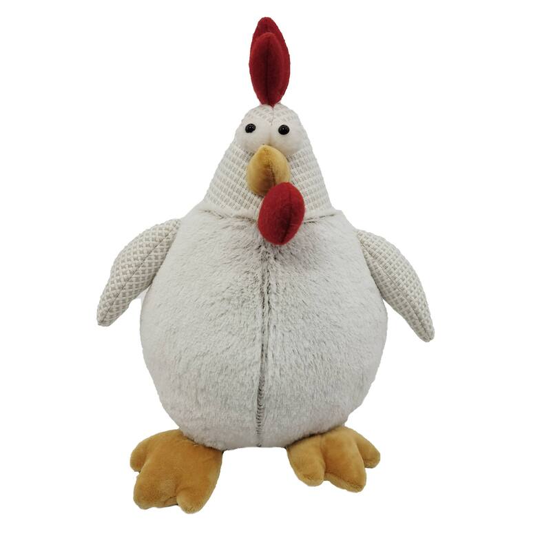 Standing Rooster Christmas Decoration - 13" - White and Red