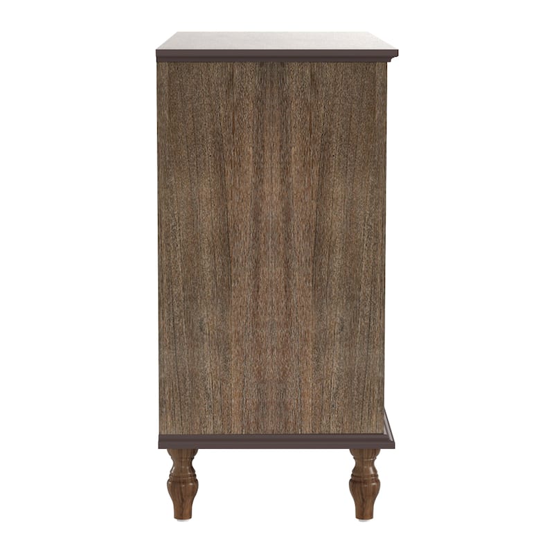 Rustic Wooden 4-Drawer Storage Chest with Metal Knobs and Solid Wood Feet by GDFStudio