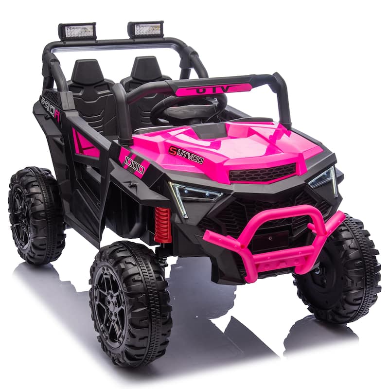 24V 400W Kids Ride On Electric UTV W/Parents Remote Control,Four-Wheel Suspension,LED Lights,Portable Handle