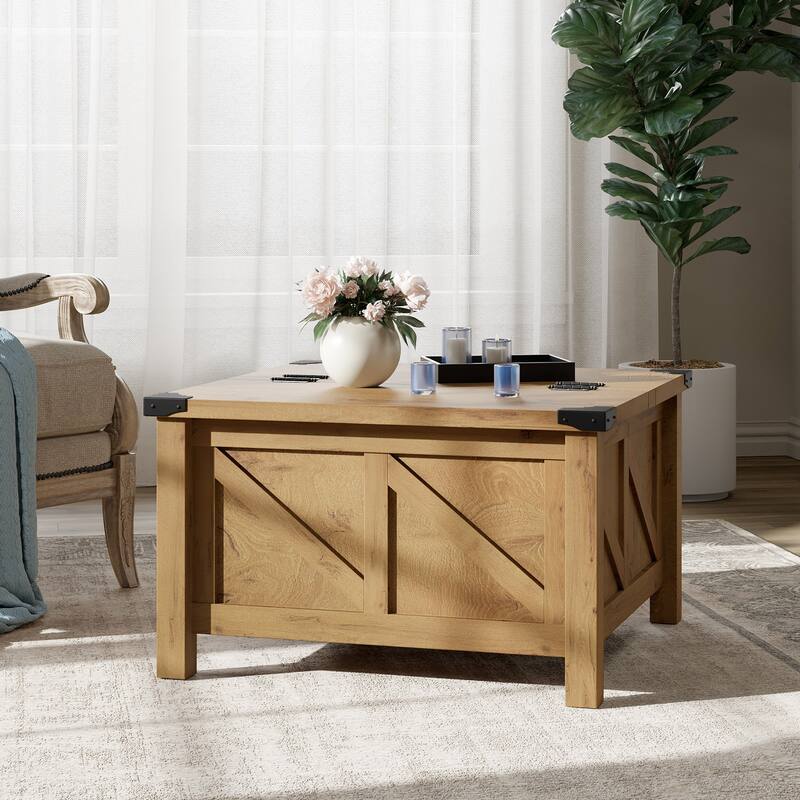 WAMPAT Modern Farmhouse Coffee Table