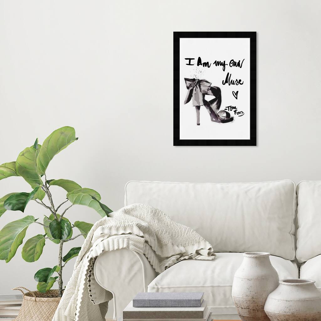 Wynwood Studio Prints Fashion and Glam My Own Muse Gray and Dark Gray Modern & Contemporary Wall Art Canvas Print