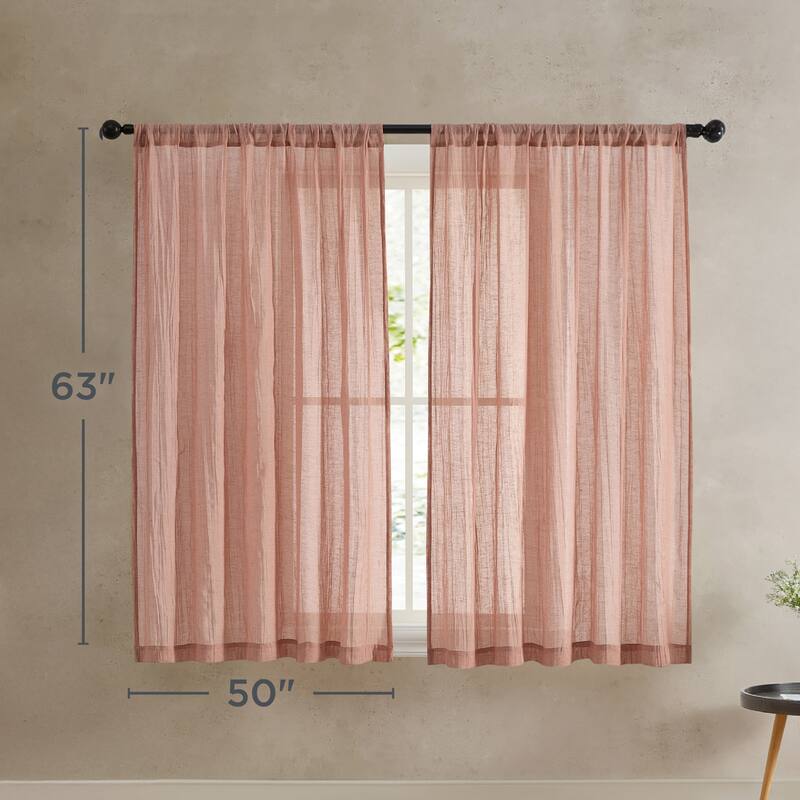 French Connection Charter Crushed Rod Pocket Window Curtain Pair