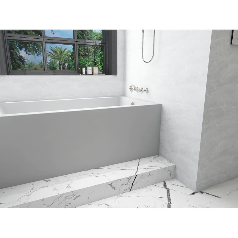Indigo Home Alcove Soaking Bathtub 32x60 inch Right Drain in Glossy White