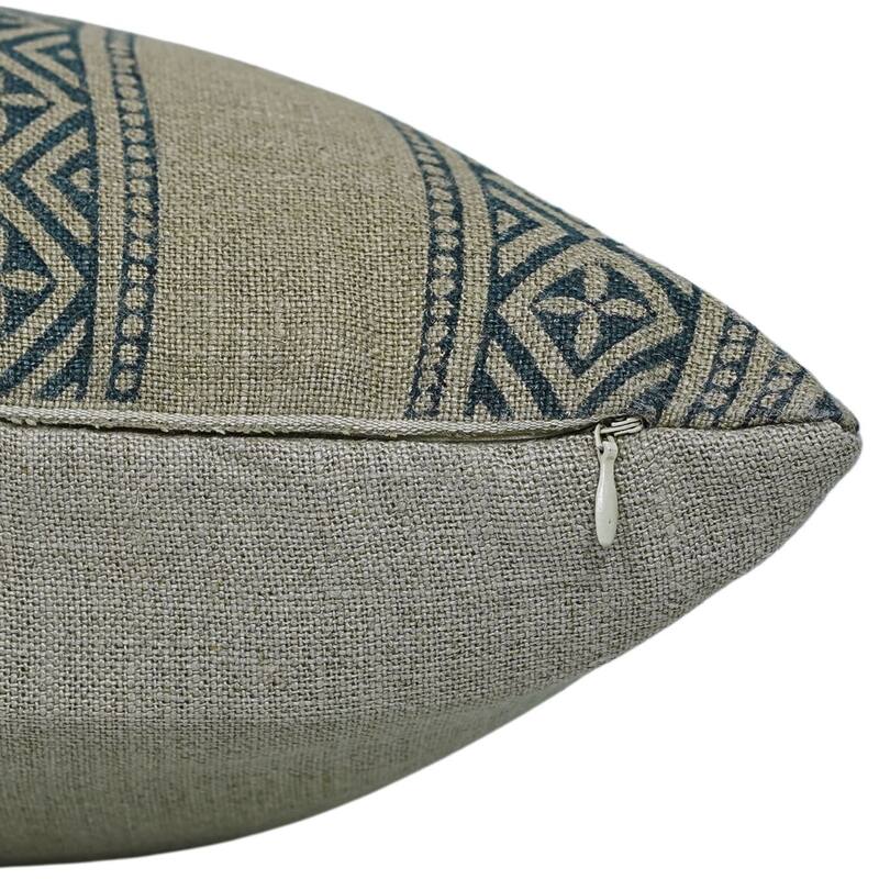 Linen Farmhouse Block print pillow Cover - Kaju Katli