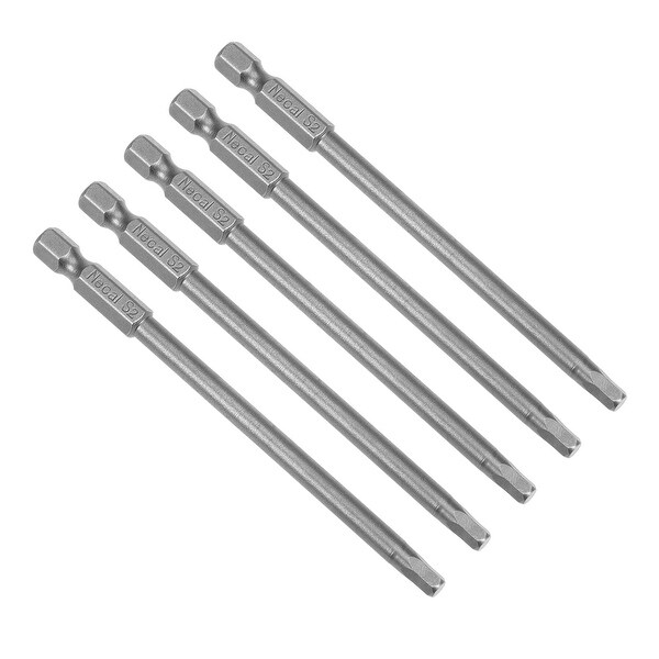 5Pcs 1/4" Hex Shank 100mm Length Magnetic Hex Head H4 Screwdriver Bits S2 - H1/4*100L*H4 5pcs