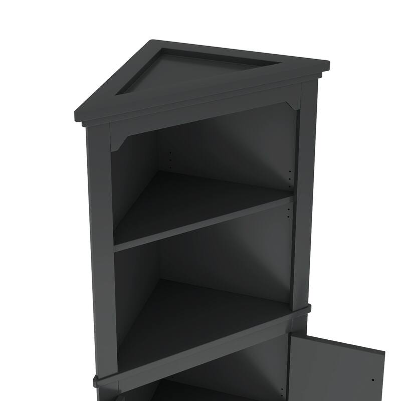 Tall Corner Cabinet with Doors for Living room, Bathroom, Dining Room or Kitchen