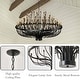 preview thumbnail 17 of 29, Modern Farmhouse Candle Chandelier Black Large Wagon Wheel Chandeliers
