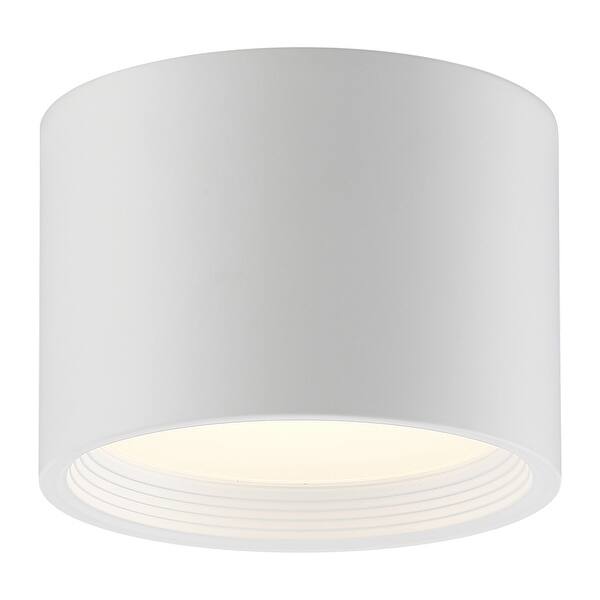 slide 2 of 6, Reel 1-light White LED Medium Flush Mount