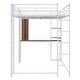 preview thumbnail 8 of 8, Full Size Metal Loft Bed with 2 Shelves & 1 Desk, Sturdy Bedframe w/2 Ladders & Safety Rails for Kids Teens Adults, White