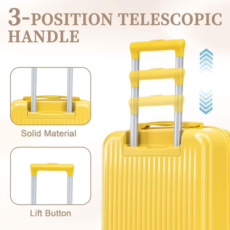 14"/20" 2 pcs/set in ABS Spinner Wheel Luggage, with Combination Lock and Front Opening Design, 14" Cosmetic Case