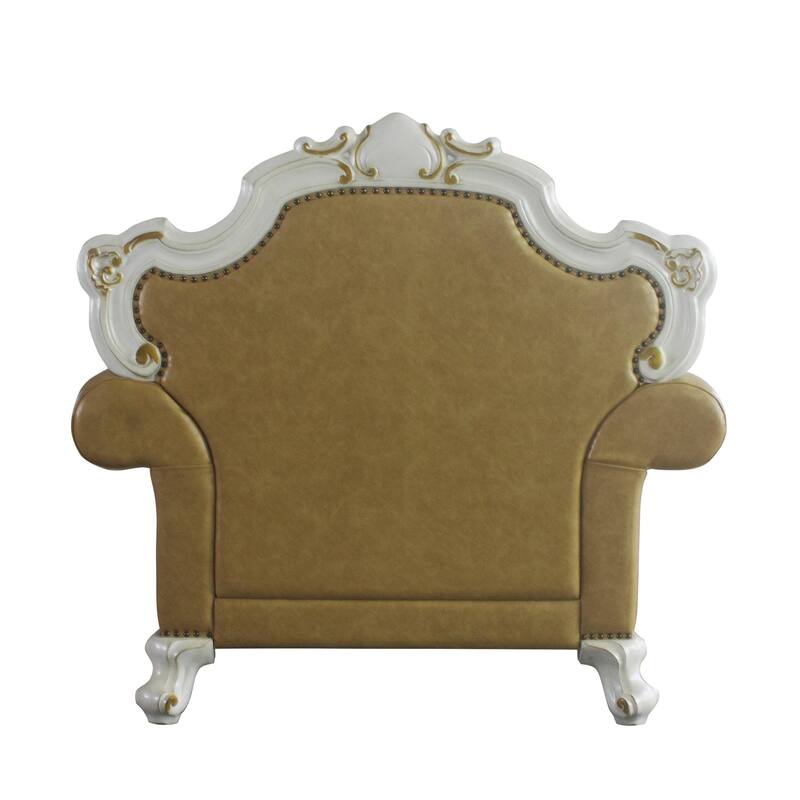 Deveraux Butterscotch and Antique Pearl Diamond Tufting Accent Chair