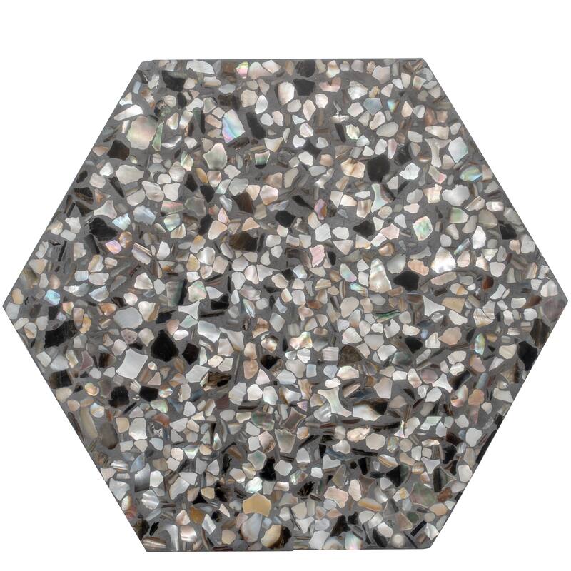 Amalfi 9x8 in. Glossy Shell, Terrazzo Hexagon Wall and Floor Tile (1.8 sq ft/case, 5-Pack)