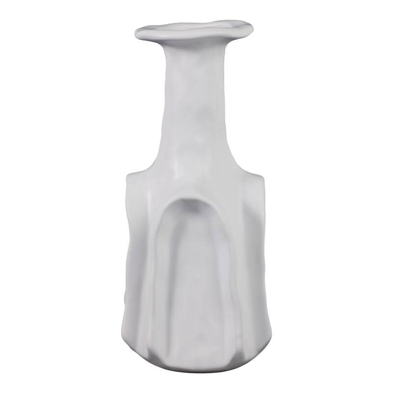 Decorative Vase - White Ceramic Sleek Design