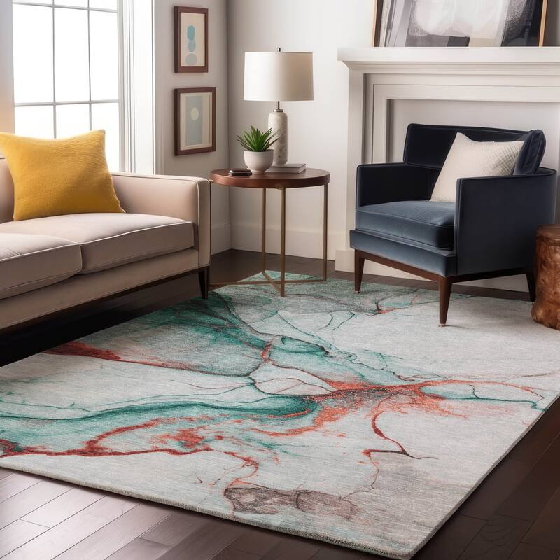 Premium Washable Super Soft Modern Crackle Mayfield Rug