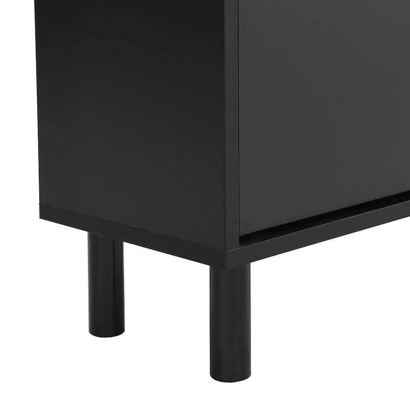 Tipping Bucket Shoe Cabinet, Hidden Shoe Storage Cabinet, Entryway Organizer with Adjustable Panel, 3 Flip Drawers & 3 Hooks