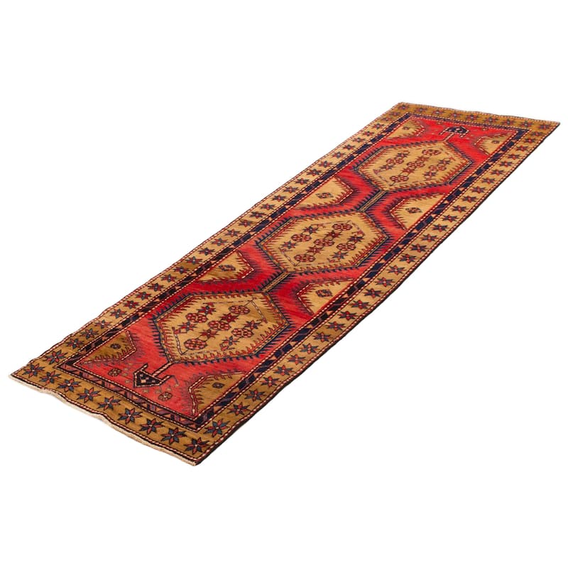 ECARPETGALLERY Hand-knotted Konya Anatolian Red Wool Rug - 3'3 x 10'2