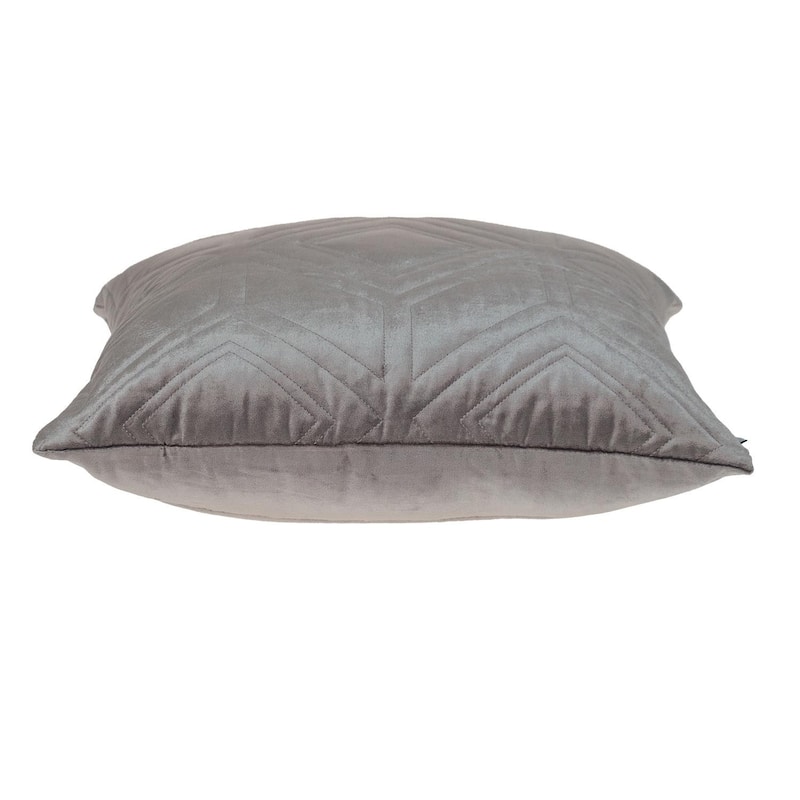 Taupe Quilted Diamonds Velvet Solid Color Throw Pillow - Bed Bath ...