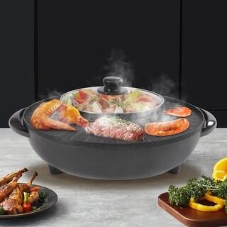 VEVOR 2 in 1 Electric BBQ Pan Grill Hot Pot Portable Hot Pot BBQ Grill  2200W