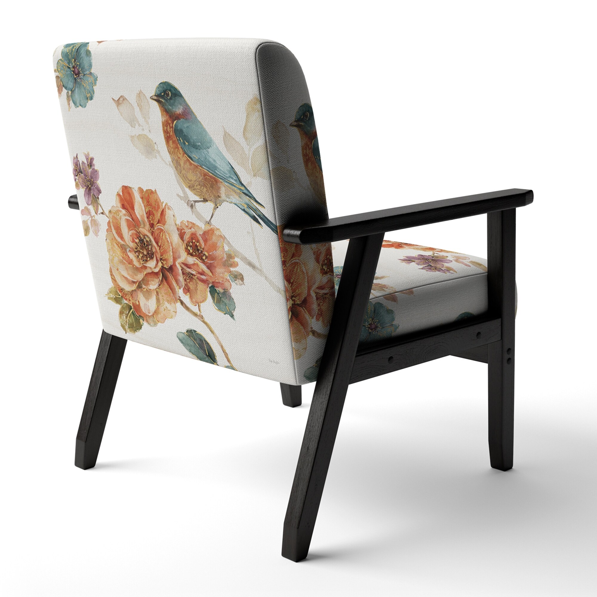 Designart "Cottage Bird On Orange Flower Twig" Upholstered - Picture 7 of 20