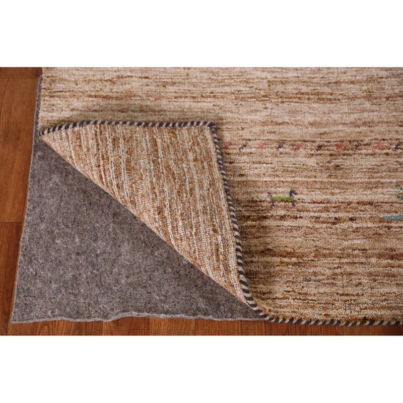Hand Knotted Oriental 100% Wool Carpet Tribal Tribal Brown Gabbeh Area Rug - 9' 5'' X 8' 0''