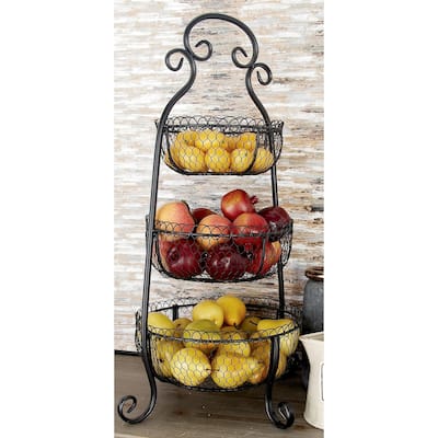 Black Metal Decorative Tiered Server