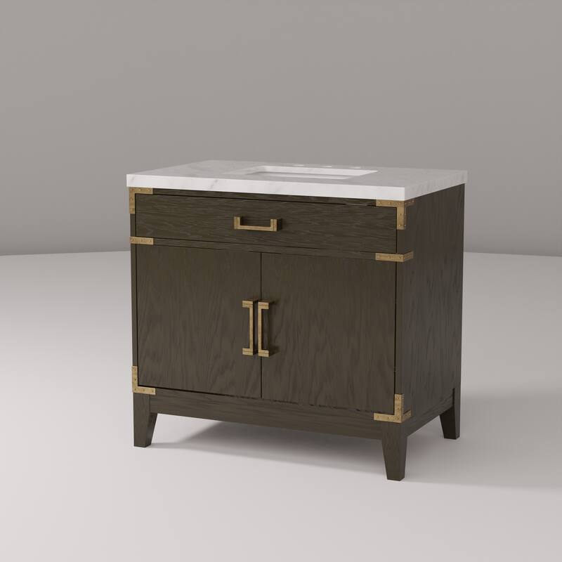 Laurel Bath Vanity with Carrara Marble Top and Sink