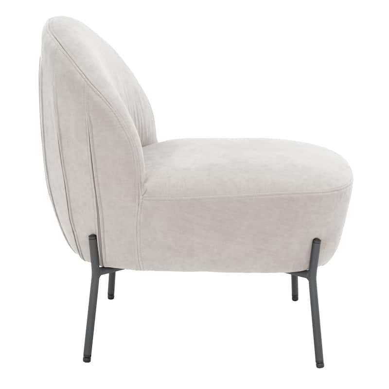 SAFAVIEH Geena Petite Velvet Slipper Chair - 21 In. W x 26 In. D x 26 In. H - 21Wx26Dx26H